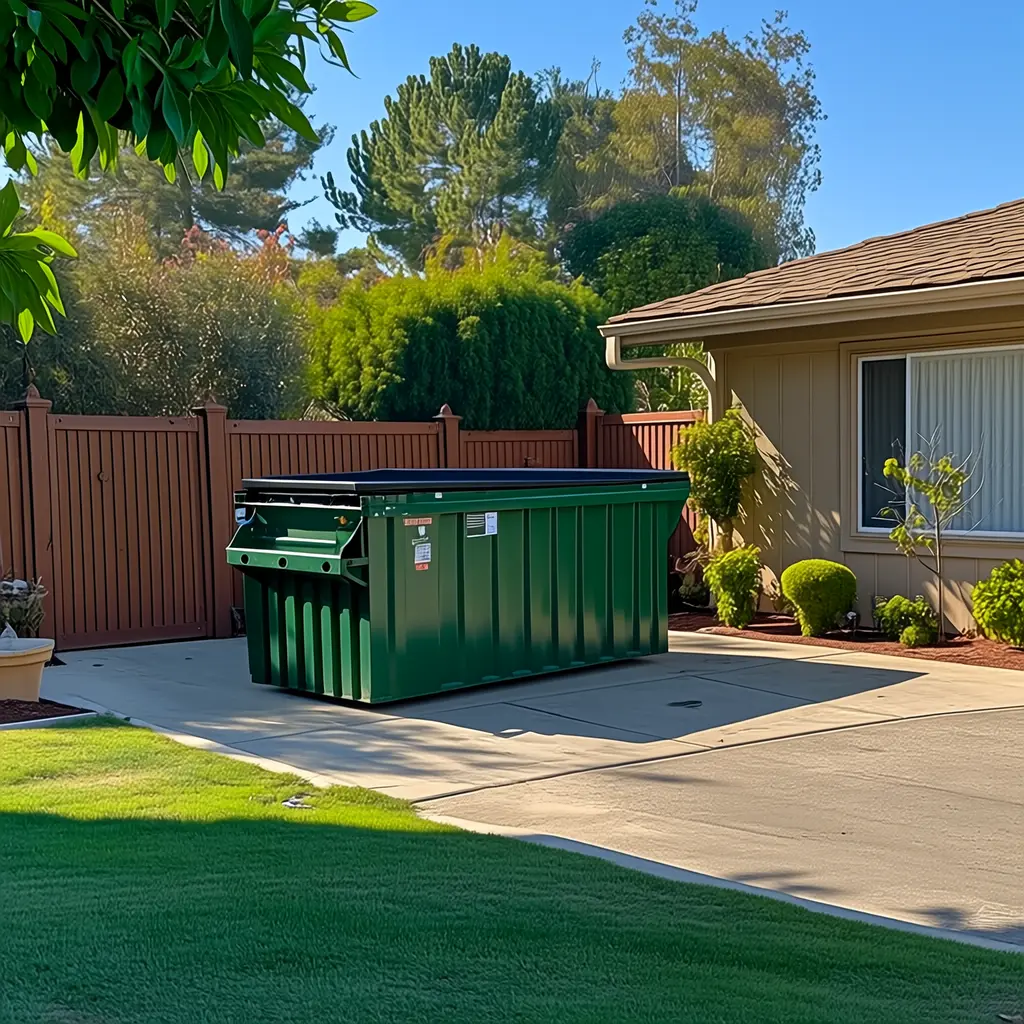 Roll-off dumpster ready for a local project in Fullerton, California